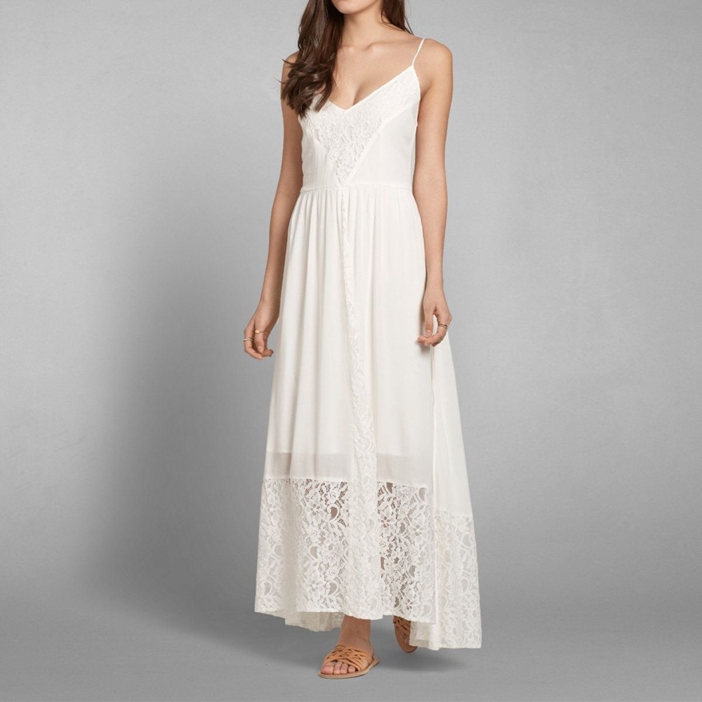 abercrombie and fitch white maxi dress